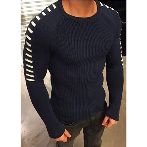 Herre Genser Pullover genser Strikke Helfarge Crew-hals Klær Vinter Høst Svart Hvit S M L
Herre Genser Pullover genser Strikke Helfarge Crew-hals Klær Vinter Høst Svart Hvit S M L