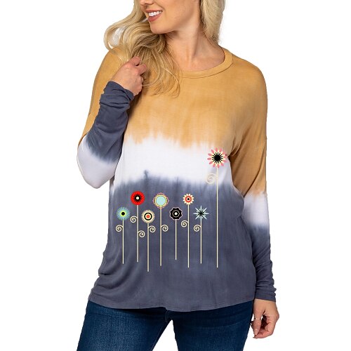 Damen T Shirt Blau Grau Blumen Farbblock Patchwork Bedruckt Langarm Täglich Basic Rundhalsausschnitt Standard Lockere Passform S
Damen T Shirt Blau Grau Blumen Farbblock Patchwork Bedruckt Langarm Täglich Basic Rundhalsausschnitt Standard Lockere Passform S