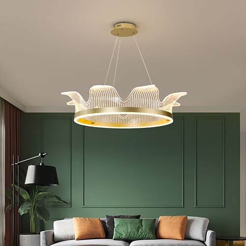 53cm 63cm LED Pendant Light Modern Nordic Acrylic Crown Chandelier Retro Sky Lantern Bedroom Living Room Pink Gold Romantic Princess
53cm 63cm LED Pendant Light Modern Nordic Acrylic Crown Chandelier Retro Sky Lantern Bedroom Living Room Pink Gold Romantic Princess