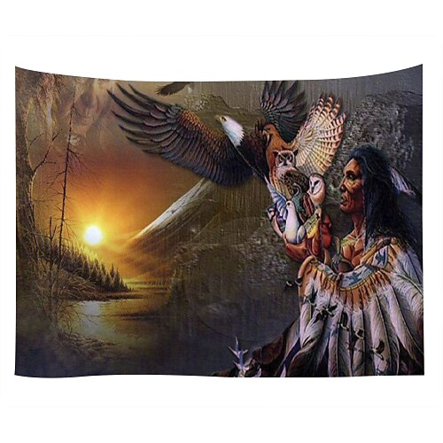 

Wall Tapestry Art Decor Blanket Curtain Picnic Tablecloth Hanging Home Bedroom Living Room Dorm Decoration Polyester Ancient Indians