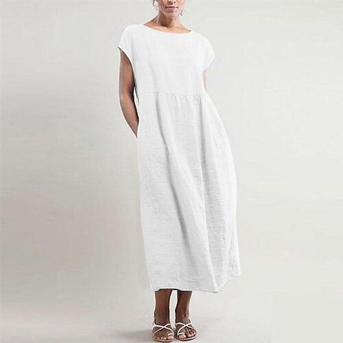 Per donna Abito in cotone e lino Abito linea A Vestito maxi Misto cotone Essenziale Informale Giornaliero Da mare Girocollo Collage Tasche Manica corta Estate Primavera Lino Morbido Nero Bianco Rosa
Per donna Abito in cotone e lino Abito linea A Vestito maxi Misto cotone Essenziale Informale Giornaliero Da mare Girocollo Collage Tasche Manica corta Estate Primavera Lino Morbido Nero Bianco Rosa