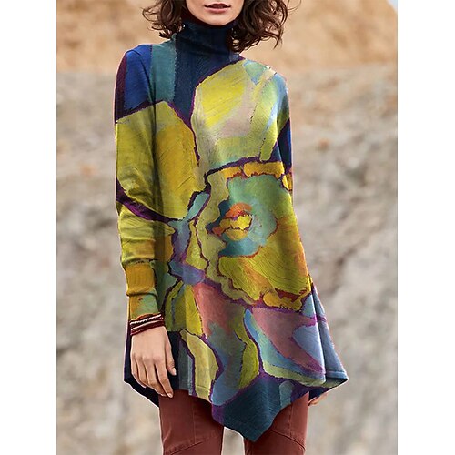 Dame T shirt kjole Kort minikjole Gul Blå Lilla Langærmet Trykt mønster Patchwork Efterår Vinter Rullekrave Afslappet Vinter kjole Efterårskjole Løstsiddende 2023 S M L XL XXL 3XL 4XL 5XL
Dame T shirt kjole Kort minikjole Gul Blå Lilla Langærmet Trykt mønster Patchwork Efterår Vinter Rullekrave Afslappet Vinter kjole Efterårskjole Løstsiddende 2023 S M L XL XXL 3XL 4XL 5XL