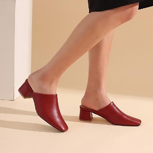 Dame Sandaler Plus størrelse Hælede muldyr Loafer Mules Daglig Sandaler med blokhæl Kraftige Hæle Kvadratisk Tå PU Syntetisk Hjemmesko Sort Hvid Rød
Dame Sandaler Plus størrelse Hælede muldyr Loafer Mules Daglig Sandaler med blokhæl Kraftige Hæle Kvadratisk Tå PU Syntetisk Hjemmesko Sort Hvid Rød