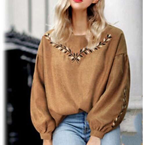 Women's Plus Size Floral Blouse Large Size Round Neck Long Sleeve Tops Big Size / Cotton
Women's Plus Size Floral Blouse Large Size Round Neck Long Sleeve Tops Big Size / Cotton