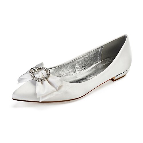Women's Wedding Shoes Wedding Flats Bridal Shoes Rhinestone Bowknot Pearl Flat Heel Pointed Toe Classic Sweet Wedding Party & Evening Satin Loafer Spring Summer Solid Colored White Black Purple
Women's Wedding Shoes Wedding Flats Bridal Shoes Rhinestone Bowknot Pearl Flat Heel Pointed Toe Classic Sweet Wedding Party & Evening Satin Loafer Spring Summer Solid Colored White Black Purple