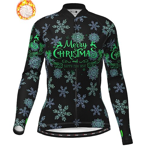 Women's Cycling Jersey Long Sleeve Winter Bike Jersey Top with 3 Rear Pockets Ugly Christmas Funny Christmas Mountain Bike MTB Road Bike Cycling Fleece Lining Warm Quick Dry Soft Black Polyester
Women's Cycling Jersey Long Sleeve Winter Bike Jersey Top with 3 Rear Pockets Ugly Christmas Funny Christmas Mountain Bike MTB Road Bike Cycling Fleece Lining Warm Quick Dry Soft Black Polyester