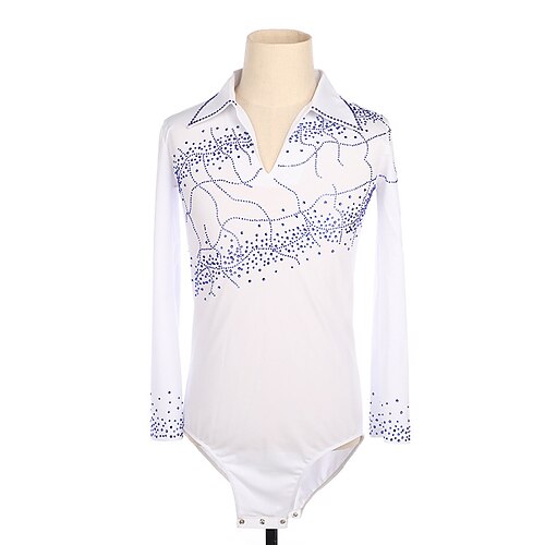 Figure Skating Top Men's Boys' Ice Skating Outfits Top White High Elasticity Training Competition Skating Wear Handmade Crystal / Rhinestone Long Sleeve Ice Skating Figure Skating
Figure Skating Top Men's Boys' Ice Skating Outfits Top White High Elasticity Training Competition Skating Wear Handmade Crystal / Rhinestone Long Sleeve Ice Skating Figure Skating