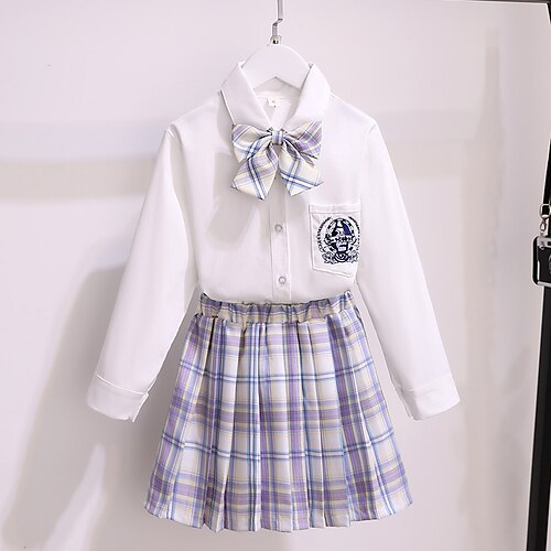 Kids Girls' Clothing Set Outfit Plaid Long Sleeve Pleated Cotton Set Active Blue Purple
Kids Girls' Clothing Set Outfit Plaid Long Sleeve Pleated Cotton Set Active Blue Purple