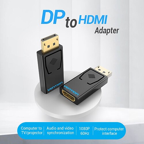 

Vention DP to HDMI-compatible Adapter 4K DP Male to HDMI-compatible Female Video Audio Converter for PC Laptop Projector Display Port to HDMI-compatible Adapter 1080p