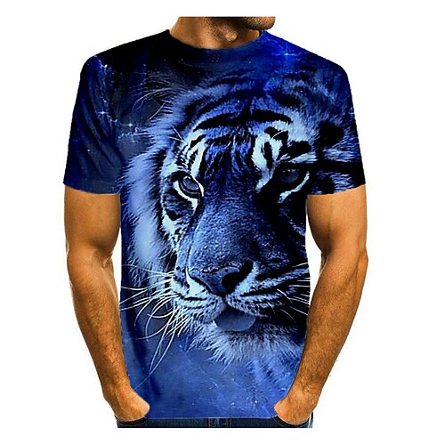 Men's T shirt Tee Graphic Animal 3D Round Neck Blue 3D Print Daily Short Sleeve Print Clothing Apparel
Men's T shirt Tee Graphic Animal 3D Round Neck Blue 3D Print Daily Short Sleeve Print Clothing Apparel