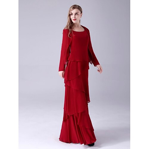 A-Line Mother of the Bride Dress Plus Size Elegant Scoop Neck Floor Length Chiffon Sleeveless with Beading Cascading Ruffles 2022
A-Line Mother of the Bride Dress Plus Size Elegant Scoop Neck Floor Length Chiffon Sleeveless with Beading Cascading Ruffles 2022