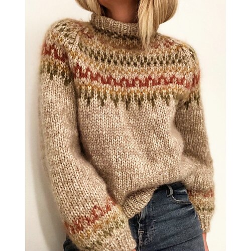 Damen Geometrisch Zur Seite fahren Langarm Pullover Strickjacken Rollkragen Herbst Winter Khaki Grau
Damen Geometrisch Zur Seite fahren Langarm Pullover Strickjacken Rollkragen Herbst Winter Khaki Grau
