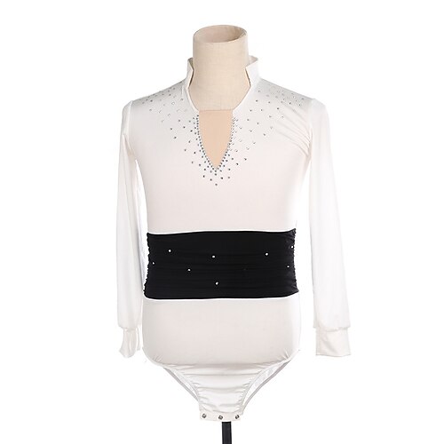 Figure Skating Top Men's Boys' Ice Skating Outfits Top BlackWhite High Elasticity Training Competition Skating Wear Handmade Crystal / Rhinestone Long Sleeve Ice Skating Figure Skating
Figure Skating Top Men's Boys' Ice Skating Outfits Top BlackWhite High Elasticity Training Competition Skating Wear Handmade Crystal / Rhinestone Long Sleeve Ice Skating Figure Skating