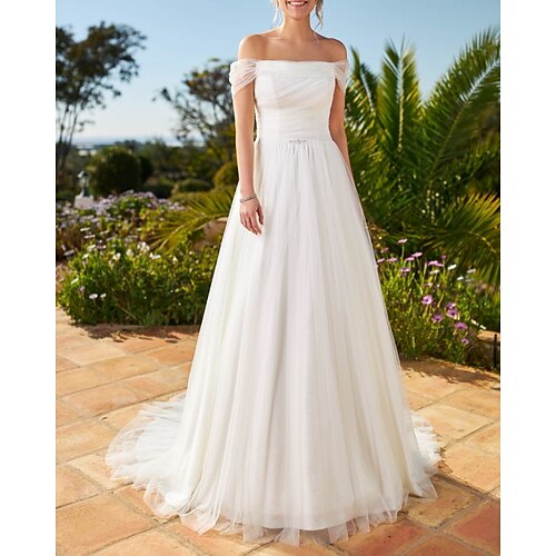 A-Line Wedding Dresses Off Shoulder Floor Length Chiffon Short Sleeve Simple Beach with 2022
A-Line Wedding Dresses Off Shoulder Floor Length Chiffon Short Sleeve Simple Beach with 2022