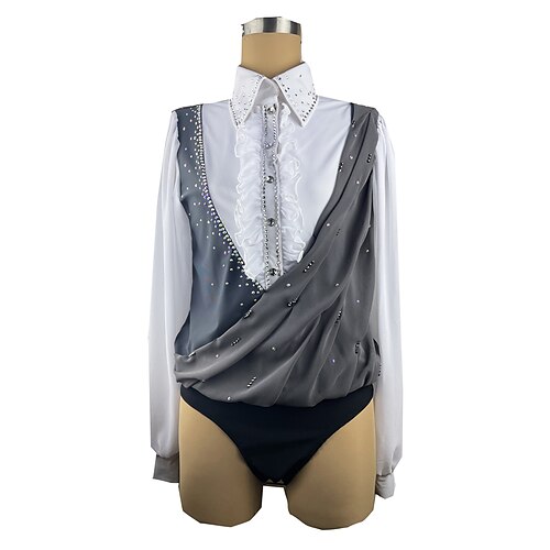 Figure Skating Top Men's Boys' Ice Skating Outfits Top Grey Spandex High Elasticity Training Competition Skating Wear Handmade Crystal / Rhinestone Long Sleeve Ice Skating Figure Skating / Winter
Figure Skating Top Men's Boys' Ice Skating Outfits Top Grey Spandex High Elasticity Training Competition Skating Wear Handmade Crystal / Rhinestone Long Sleeve Ice Skating Figure Skating / Winter