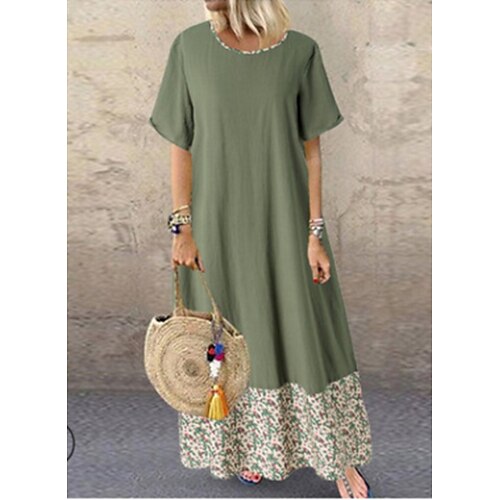 Mulheres Verde Cinzento Manga Curta Patchwork Primavera Ajuste Largo M L XL XXL 3XL
Mulheres Verde Cinzento Manga Curta Patchwork Primavera Ajuste Largo M L XL XXL 3XL