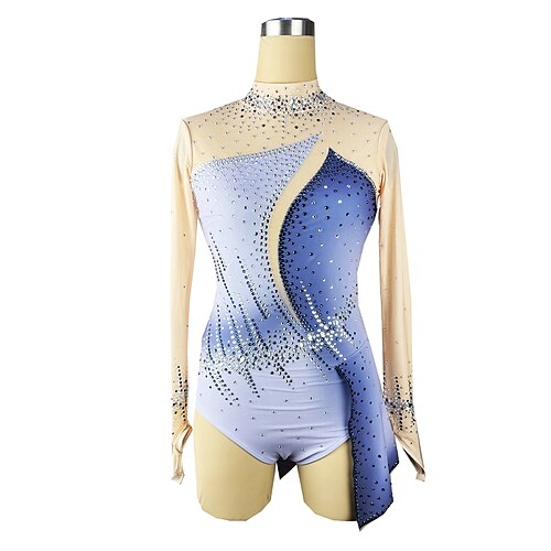 Figure Skating Dress Women's Girls' Ice Skating Dress Outfits Blue Spandex High Elasticity Training Competition Skating Wear Handmade Patchwork Crystal / Rhinestone Long Sleeve Ice Skating Figure
Figure Skating Dress Women's Girls' Ice Skating Dress Outfits Blue Spandex High Elasticity Training Competition Skating Wear Handmade Patchwork Crystal / Rhinestone Long Sleeve Ice Skating Figure