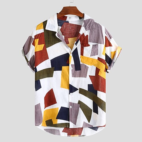 Men's Shirt Geometry Box Turndown Party Casual Button-Down Short Sleeve Tops Casual Streetwear White Army Green
Men's Shirt Geometry Box Turndown Party Casual Button-Down Short Sleeve Tops Casual Streetwear White Army Green