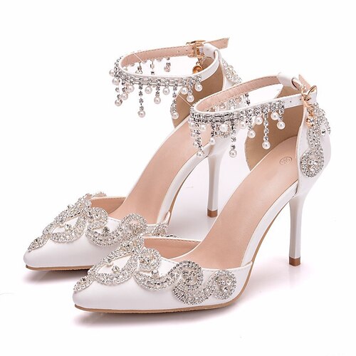 Women's Wedding Shoes Wedding Party & Evening Ankle Strap Heels Wedding Heels Bridal Shoes Rhinestone Crystal Tassel Stiletto Heel Pointed Toe Vintage Sexy Minimalism PU Ankle Strap Color Block Solid
Women's Wedding Shoes Wedding Party & Evening Ankle Strap Heels Wedding Heels Bridal Shoes Rhinestone Crystal Tassel Stiletto Heel Pointed Toe Vintage Sexy Minimalism PU Ankle Strap Color Block Solid