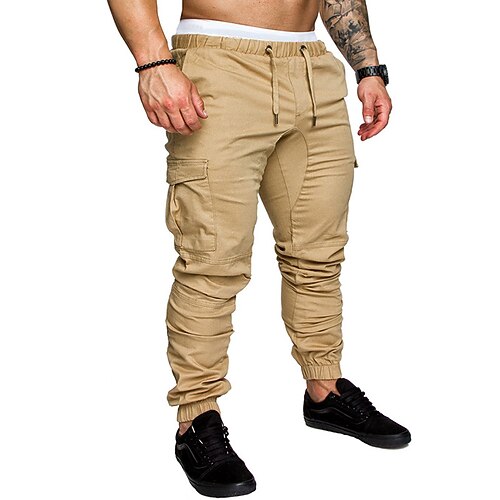 Men's Cargo Pants Trousers Drawstring Elastic Waist Plain Full Length Daily Cotton Basic Green Black
Men's Cargo Pants Trousers Drawstring Elastic Waist Plain Full Length Daily Cotton Basic Green Black