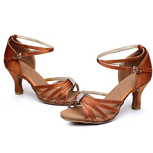 Women's Latin Shoes Training Indoor Performance Satin Heel Flared Heel Buckle Adults' Black Brown / Leather / Professional
Women's Latin Shoes Training Indoor Performance Satin Heel Flared Heel Buckle Adults' Black Brown / Leather / Professional