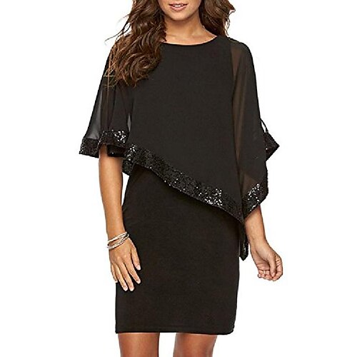 Women's Shift Dress Short Mini Dress Black Navy Blue Half Sleeve Solid Color Spring Summer Elegant Party 2022 S M L XL
Women's Shift Dress Short Mini Dress Black Navy Blue Half Sleeve Solid Color Spring Summer Elegant Party 2022 S M L XL