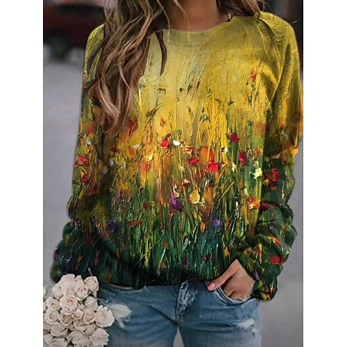 Women's Hoodie Sweatshirt Pullover Basic Casual Print Yellow Graphic Floral 3D Daily Round Neck Long Sleeve S M L XL XXL / 3D Print
Women's Hoodie Sweatshirt Pullover Basic Casual Print Yellow Graphic Floral 3D Daily Round Neck Long Sleeve S M L XL XXL / 3D Print