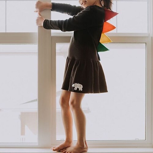 Kids Girls' Dress Solid Colored Knee-length Dress Cotton Long Sleeve Sweet Dress Black
Kids Girls' Dress Solid Colored Knee-length Dress Cotton Long Sleeve Sweet Dress Black