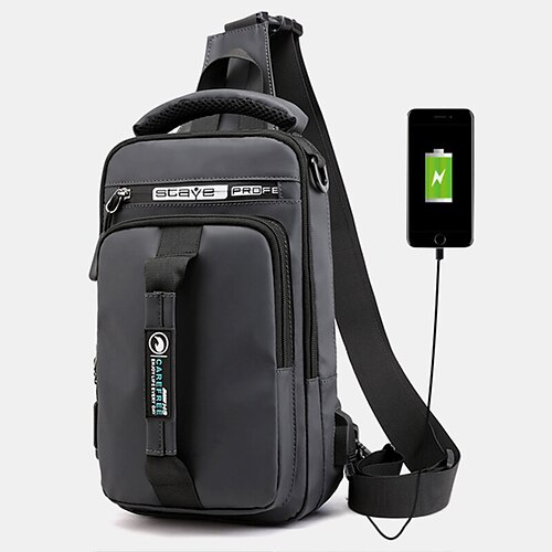 men waterproof fashion light weight oxfords chest bag shoulder bag with usb charging port for outdoor
men waterproof fashion light weight oxfords chest bag shoulder bag with usb charging port for outdoor