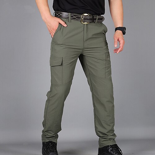 

Men's Waterproof Work Pants Hiking Cargo Pants Tactical Pants 6 Pockets Military Summer Outdoor Ripstop Water Resistant Quick Dry Multi Pockets Zipper Pocket Elastic Waist Blue Grey Khaki Green Black