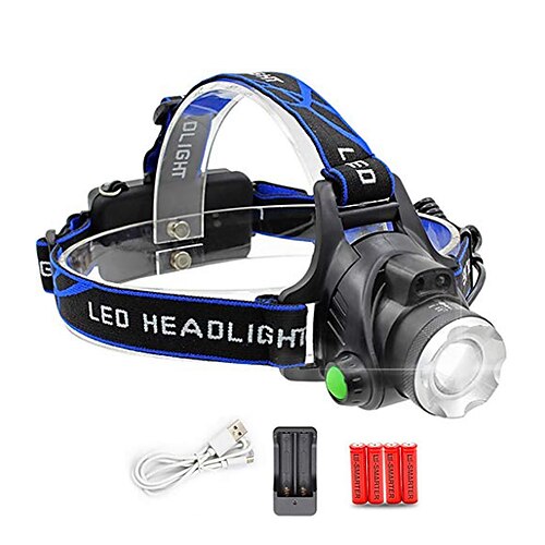 

L-1 LED Light Headlamps 150 lm LED LED 1 Emitters 4 Mode with Batteries and Chargers Rotatable Portable Professional Camping / Hiking / Caving Everyday Use Cycling / Bike Black