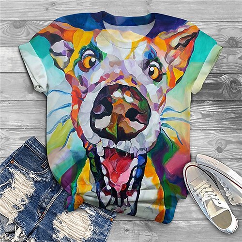 Women's Plus Size Tops T shirt Tee Dog Graphic Print Short Sleeve Round Neck Preppy Daily Holiday Cotton Spandex Jersey Spring Summer
Women's Plus Size Tops T shirt Tee Dog Graphic Print Short Sleeve Round Neck Preppy Daily Holiday Cotton Spandex Jersey Spring Summer