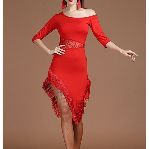 Latin Dance Dress Lace Tassel Women's Performance Daily Wear Half Sleeve Milk Fiber
Latin Dance Dress Lace Tassel Women's Performance Daily Wear Half Sleeve Milk Fiber