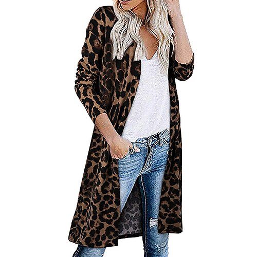 Dame Cardigan Sweater Jumper Strikke Strikket Tynd Leopard V-hals Stilfuld Elegant Daglig I-byen-tøj Vinter Efterår Vin Brun leopard S M L / Langærmet / Regulær / Regulær
Dame Cardigan Sweater Jumper Strikke Strikket Tynd Leopard V-hals Stilfuld Elegant Daglig I-byen-tøj Vinter Efterår Vin Brun leopard S M L / Langærmet / Regulær / Regulær