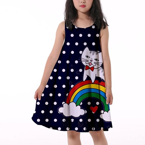 Kids Girls' Dress Animal Knee-length Dress Print Sleeveless Dress Summer Navy Blue
Kids Girls' Dress Animal Knee-length Dress Print Sleeveless Dress Summer Navy Blue