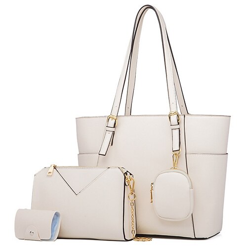 Women's Bag Sets Handbags Bag Set PU Leather 4 Pieces Purse Set Zipper Solid Color Daily Date White Black Gold Dark Blue
Women's Bag Sets Handbags Bag Set PU Leather 4 Pieces Purse Set Zipper Solid Color Daily Date White Black Gold Dark Blue
