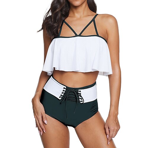 Women's Tankini Two Piece Swimsuit Bathing Suit Patchwork Swimwear Blue Black Breathable Quick Dry Comfortable Sleeveless - Swimming Surfing Beach Summer Plus Size
Women's Tankini Two Piece Swimsuit Bathing Suit Patchwork Swimwear Blue Black Breathable Quick Dry Comfortable Sleeveless - Swimming Surfing Beach Summer Plus Size