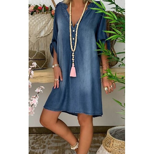 Per donna Abiti di jeans Vestito a trapezio Abito camicia di jeans Vestito longuette Denim Moderno Informale Vestito invernale Giornaliero Da mare A V Collage Manica lunga Estate Primavera Autunno
Per donna Abiti di jeans Vestito a trapezio Abito camicia di jeans Vestito longuette Denim Moderno Informale Vestito invernale Giornaliero Da mare A V Collage Manica lunga Estate Primavera Autunno