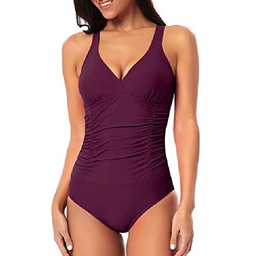 Women's Swimwear One Piece Monokini Bathing Suits Normal Swimsuit Tummy Control Solid Color Green Black Purple Red Bathing Suits Sports Basic Sexy / New / Padded Bras
Women's Swimwear One Piece Monokini Bathing Suits Normal Swimsuit Tummy Control Solid Color Green Black Purple Red Bathing Suits Sports Basic Sexy / New / Padded Bras