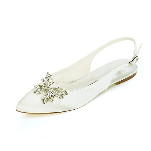 Women's Wedding Shoes Slingback Wedding Heels Wedding Sandals Bridal Shoes Rhinestone Flat Heel Pointed Toe Satin Ankle Strap Solid Colored Silver Black Purple
Women's Wedding Shoes Slingback Wedding Heels Wedding Sandals Bridal Shoes Rhinestone Flat Heel Pointed Toe Satin Ankle Strap Solid Colored Silver Black Purple