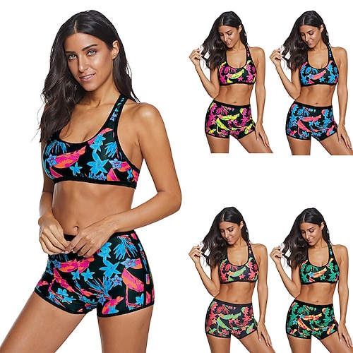 Women's Tankini Two Piece Swimsuit T Back Bathing Suit Floral / Botanical Swimwear Blue Purple Breathable Quick Dry Comfortable Sleeveless - Swimming Surfing Beach Summer Plus Size
Women's Tankini Two Piece Swimsuit T Back Bathing Suit Floral / Botanical Swimwear Blue Purple Breathable Quick Dry Comfortable Sleeveless - Swimming Surfing Beach Summer Plus Size