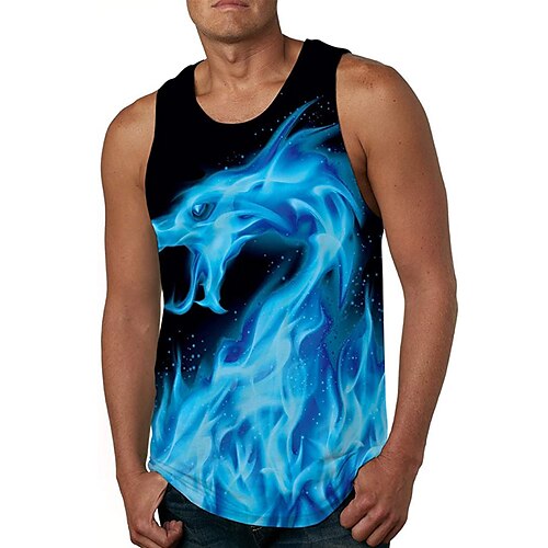 Men's Tank Top Vest Undershirt Dragon Crew Neck Blue 3D Print Daily Holiday Sleeveless 3D Print Clothing Apparel Casual Beach / Summer / Summer
Men's Tank Top Vest Undershirt Dragon Crew Neck Blue 3D Print Daily Holiday Sleeveless 3D Print Clothing Apparel Casual Beach / Summer / Summer