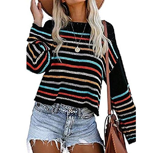 Women's Pullover Sweater jumper Jumper Crochet Knit Cropped Knitted Thin Color Block Crew Neck Basic Stylish Daily Holiday Drop Shoulder Fall Spring Shallow Apricot Black S M L / Summer / Long Sleeve
Women's Pullover Sweater jumper Jumper Crochet Knit Cropped Knitted Thin Color Block Crew Neck Basic Stylish Daily Holiday Drop Shoulder Fall Spring Shallow Apricot Black S M L / Summer / Long Sleeve