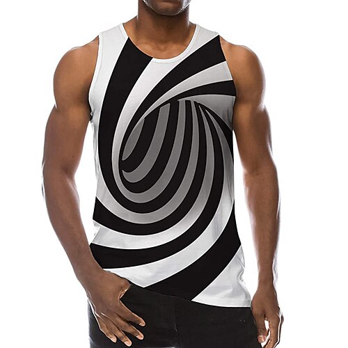 Men's Tank Top Undershirt Optical Illusion Crew Neck Black / White 3D Print Daily Holiday Sleeveless 3D Print Clothing Apparel Casual Beach / Summer / Summer
Men's Tank Top Undershirt Optical Illusion Crew Neck Black / White 3D Print Daily Holiday Sleeveless 3D Print Clothing Apparel Casual Beach / Summer / Summer