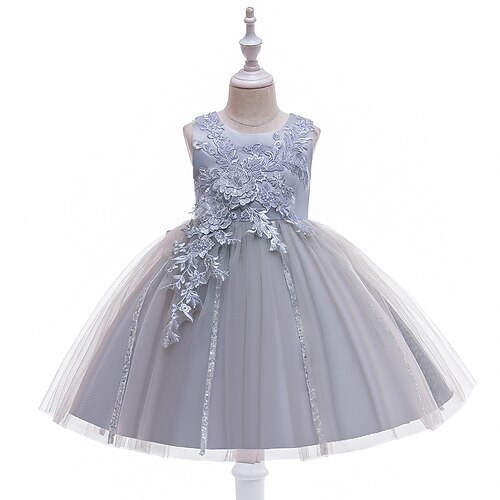 Toddler Girls' Party Dress Solid Color Party Dress Knee-length Dress Performance Embroidered Sleeveless Fashion Dress 3-7 Years Fall Gray / Spring
Toddler Girls' Party Dress Solid Color Party Dress Knee-length Dress Performance Embroidered Sleeveless Fashion Dress 3-7 Years Fall Gray / Spring
