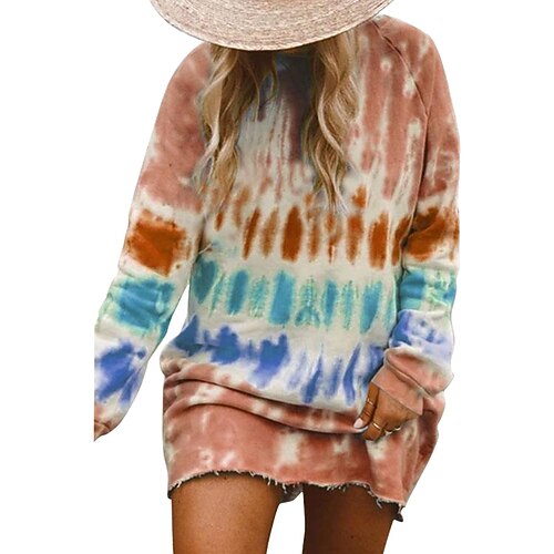 Women's Shift Dress Tie-dye purple Tie-dye green Tie-dye blue Long Sleeve Tie Dye Winter Fall Autumn Winter Dress Fall Dress S M L XL 2XL 3XL 4XL 5XL
Women's Shift Dress Tie-dye purple Tie-dye green Tie-dye blue Long Sleeve Tie Dye Winter Fall Autumn Winter Dress Fall Dress S M L XL 2XL 3XL 4XL 5XL
