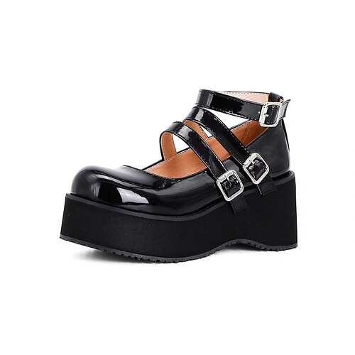 Women's Lolita Shoes Platform Round Toe PU Synthetics Buckle Black Red White
Women's Lolita Shoes Platform Round Toe PU Synthetics Buckle Black Red White
