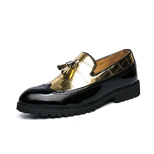 Men's Loafers Slip-Ons Tassel Tassel Loafers Comfort Shoes Casual Daily Party Evening PU Black / Gold Black and White Black Color Block Fall Spring
Men's Loafers Slip-Ons Tassel Tassel Loafers Comfort Shoes Casual Daily Party Evening PU Black / Gold Black and White Black Color Block Fall Spring