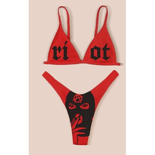 Women's Swimwear Bikini 2 Piece Normal Swimsuit Push Up Open Back Triangle Print Solid Color Abstract Red Padded Strap Bathing Suits New Casual Sexy / Sports / Letter / Padded Bras / Slim
Women's Swimwear Bikini 2 Piece Normal Swimsuit Push Up Open Back Triangle Print Solid Color Abstract Red Padded Strap Bathing Suits New Casual Sexy / Sports / Letter / Padded Bras / Slim