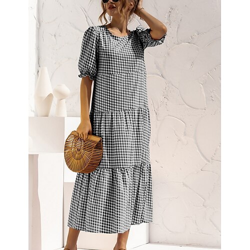 Women's Casual Dress Swing Dress Long Dress Maxi Dress Wine Red Little black Little white Short Sleeve Polka Dot Patchwork Spring Summer Crew Neck S M L XL XXL
Women's Casual Dress Swing Dress Long Dress Maxi Dress Wine Red Little black Little white Short Sleeve Polka Dot Patchwork Spring Summer Crew Neck S M L XL XXL